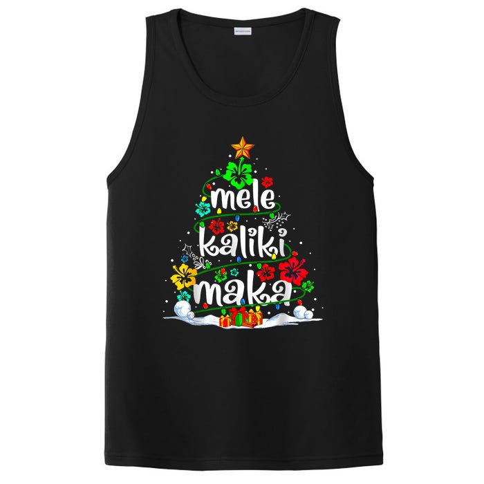 Mele Kalikimaka Tropical Christmas Hawaiian Santa Xmas Tree PosiCharge Competitor Tank