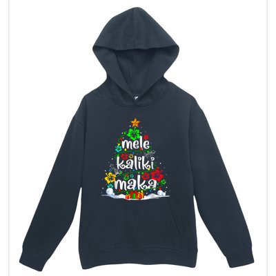 Mele Kalikimaka Tropical Christmas Hawaiian Santa Xmas Tree Urban Pullover Hoodie