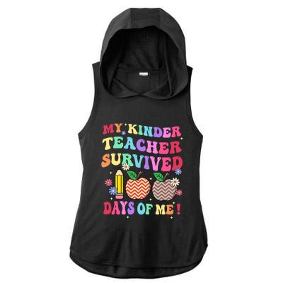 My Kindergarten Teacher Survived 100 Days Of Me Fun School Funny Gift Ladies PosiCharge Tri-Blend Wicking Draft Hoodie Tank