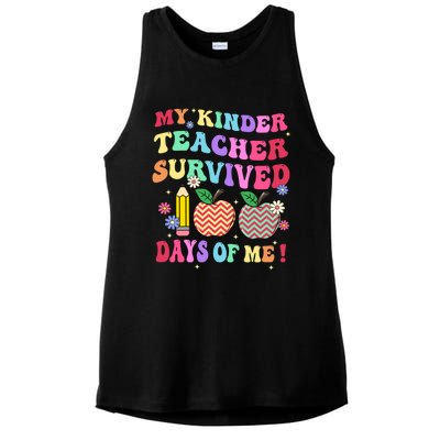 My Kindergarten Teacher Survived 100 Days Of Me Fun School Funny Gift Ladies PosiCharge Tri-Blend Wicking Tank