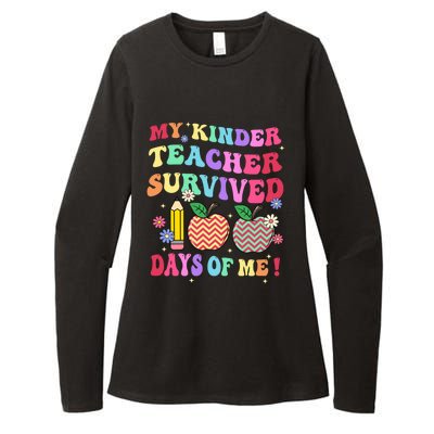 My Kindergarten Teacher Survived 100 Days Of Me Fun School Funny Gift Womens CVC Long Sleeve Shirt