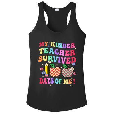 My Kindergarten Teacher Survived 100 Days Of Me Fun School Funny Gift Ladies PosiCharge Competitor Racerback Tank