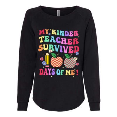 My Kindergarten Teacher Survived 100 Days Of Me Fun School Funny Gift Womens California Wash Sweatshirt