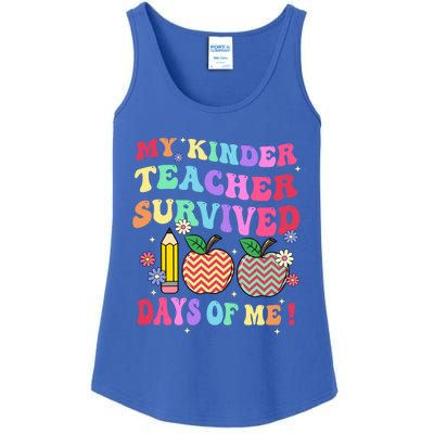 My Kindergarten Teacher Survived 100 Days Of Me Fun School Funny Gift Ladies Essential Tank