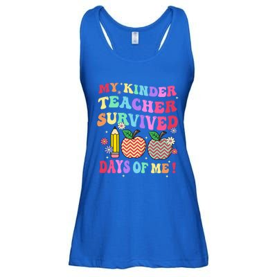 My Kindergarten Teacher Survived 100 Days Of Me Fun School Funny Gift Ladies Essential Flowy Tank