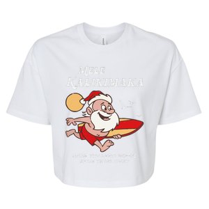 Mele Kalikimaka Tropical Christmas Hawaiian Santa Xmas Bella+Canvas Jersey Crop Tee