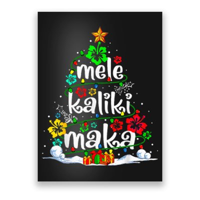 Mele Kalikimaka Tropical Christmas Hawaiian Santa Xmas Tree Poster