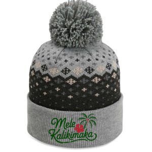 Mele Kalikimaka Tropical Christmas Hawaiian Xmas The Baniff Cuffed Pom Beanie