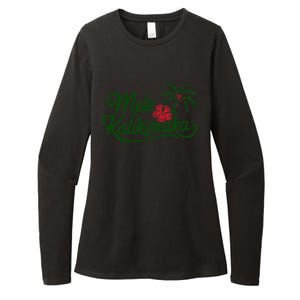 Mele Kalikimaka Tropical Christmas Hawaiian Xmas Womens CVC Long Sleeve Shirt