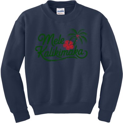 Mele Kalikimaka Tropical Christmas Hawaiian Xmas Kids Sweatshirt