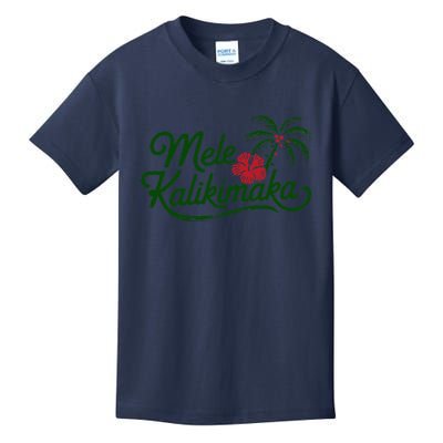 Mele Kalikimaka Tropical Christmas Hawaiian Xmas Kids T-Shirt