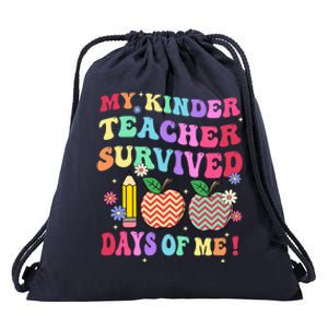 My Kindergarten Teacher Survived 100 Days Of Me Fun School Gift Drawstring Bag