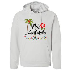 Mele Kalikimaka Tropical Christmas Hawaiian Xmas Performance Fleece Hoodie