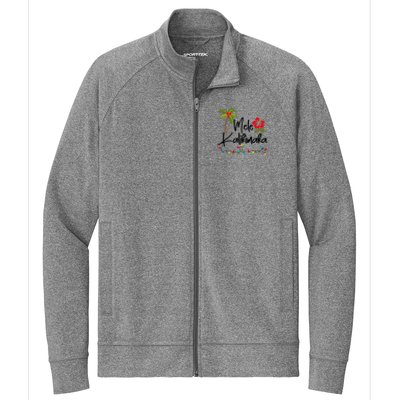 Mele Kalikimaka Tropical Christmas Hawaiian Xmas Stretch Full-Zip Cadet Jacket