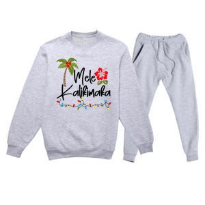 Mele Kalikimaka Tropical Christmas Hawaiian Xmas Premium Crewneck Sweatsuit Set