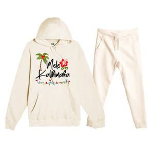 Mele Kalikimaka Tropical Christmas Hawaiian Xmas Premium Hooded Sweatsuit Set