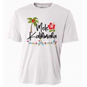 Mele Kalikimaka Tropical Christmas Hawaiian Xmas Cooling Performance Crew T-Shirt