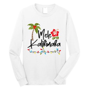 Mele Kalikimaka Tropical Christmas Hawaiian Xmas Long Sleeve Shirt