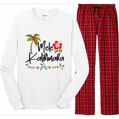 Mele Kalikimaka Tropical Christmas Hawaiian Xmas Long Sleeve Pajama Set