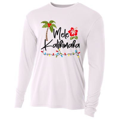 Mele Kalikimaka Tropical Christmas Hawaiian Xmas Cooling Performance Long Sleeve Crew