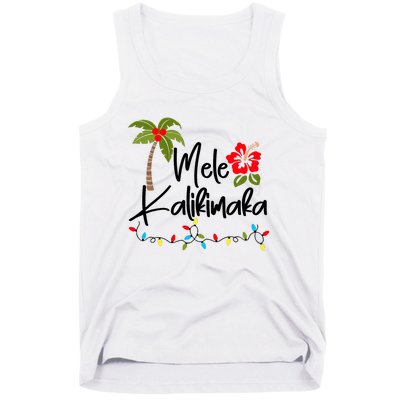 Mele Kalikimaka Tropical Christmas Hawaiian Xmas Tank Top