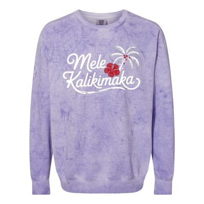 Mele Kalikimaka Tropical Christmas Hawaiian Xmas Design Colorblast Crewneck Sweatshirt