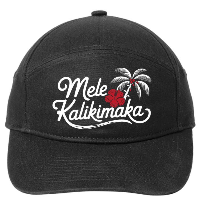 Mele Kalikimaka Tropical Christmas Hawaiian Xmas Design 7-Panel Snapback Hat