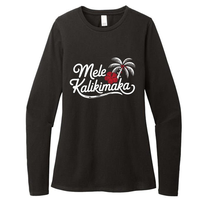 Mele Kalikimaka Tropical Christmas Hawaiian Xmas Design Womens CVC Long Sleeve Shirt