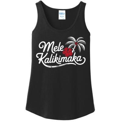 Mele Kalikimaka Tropical Christmas Hawaiian Xmas Design Ladies Essential Tank