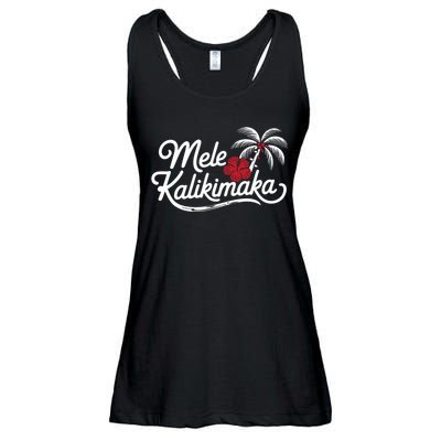 Mele Kalikimaka Tropical Christmas Hawaiian Xmas Design Ladies Essential Flowy Tank