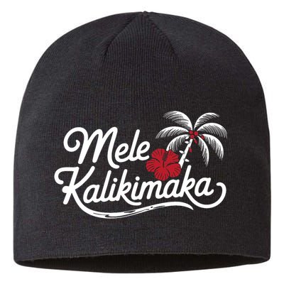 Mele Kalikimaka Tropical Christmas Hawaiian Xmas Design Sustainable Beanie