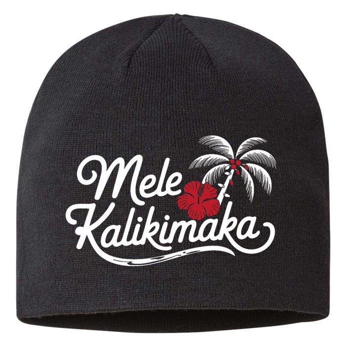 Mele Kalikimaka Tropical Christmas Hawaiian Xmas Design Sustainable Beanie