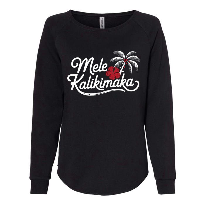 Mele Kalikimaka Tropical Christmas Hawaiian Xmas Design Womens California Wash Sweatshirt