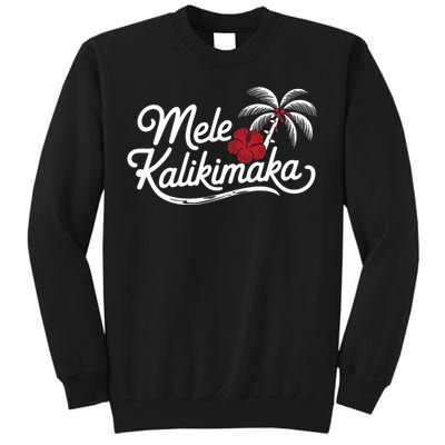 Mele Kalikimaka Tropical Christmas Hawaiian Xmas Design Tall Sweatshirt