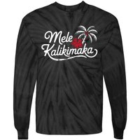 Mele Kalikimaka Tropical Christmas Hawaiian Xmas Design Tie-Dye Long Sleeve Shirt