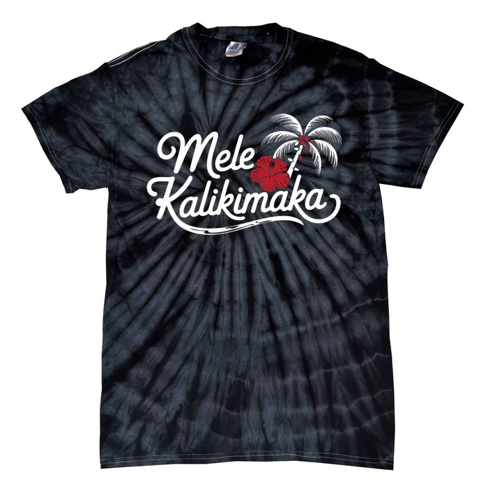 Mele Kalikimaka Tropical Christmas Hawaiian Xmas Design Tie-Dye T-Shirt