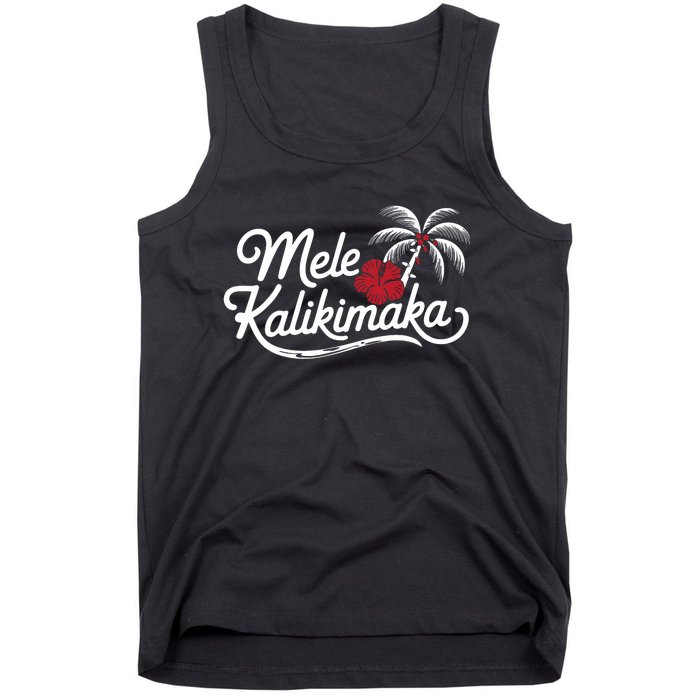 Mele Kalikimaka Tropical Christmas Hawaiian Xmas Design Tank Top