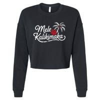 Mele Kalikimaka Tropical Christmas Hawaiian Xmas Design Cropped Pullover Crew