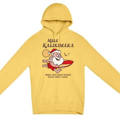 Mele Kalikimaka Tropical Christmas Hawaiian Santa Xmas Premium Pullover Hoodie