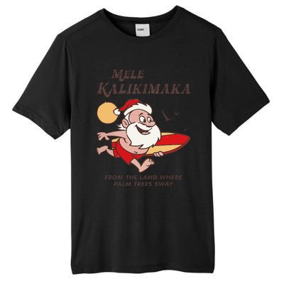 Mele Kalikimaka Tropical Christmas Hawaiian Santa Xmas Tall Fusion ChromaSoft Performance T-Shirt