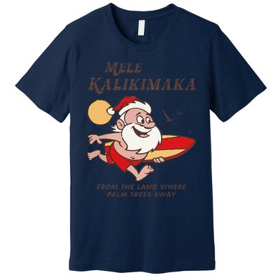 Mele Kalikimaka Tropical Christmas Hawaiian Santa Xmas Premium T-Shirt