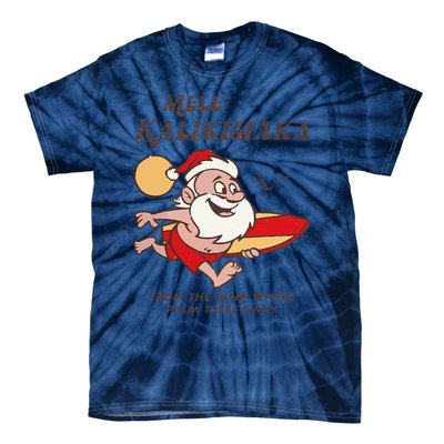 Mele Kalikimaka Tropical Christmas Hawaiian Santa Xmas Tie-Dye T-Shirt