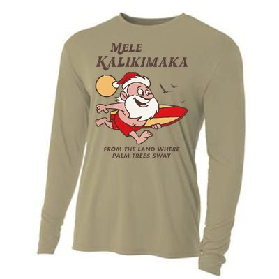 Mele Kalikimaka Tropical Christmas Hawaiian Santa Xmas Cooling Performance Long Sleeve Crew