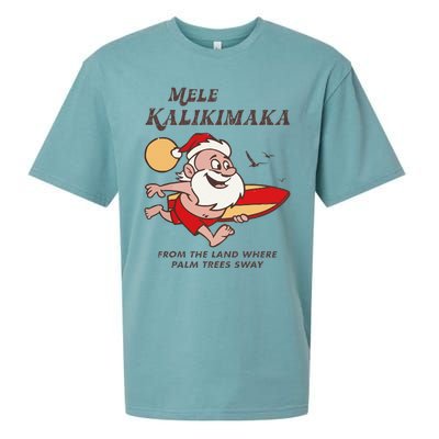 Mele Kalikimaka Tropical Christmas Hawaiian Santa Xmas Sueded Cloud Jersey T-Shirt