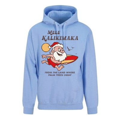 Mele Kalikimaka Tropical Christmas Hawaiian Santa Xmas Unisex Surf Hoodie