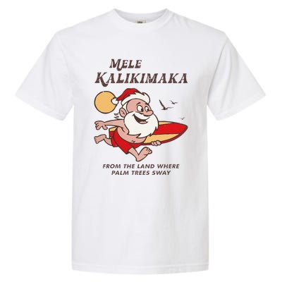 Mele Kalikimaka Tropical Christmas Hawaiian Santa Xmas Garment-Dyed Heavyweight T-Shirt