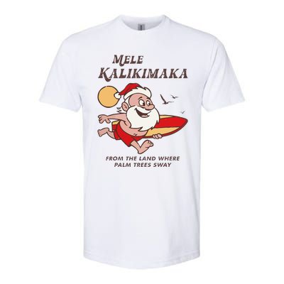 Mele Kalikimaka Tropical Christmas Hawaiian Santa Xmas Softstyle CVC T-Shirt