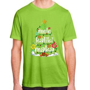 Mele Kalikimaka Tropical Christmas Hawaiian Santa Xmas Tree Adult ChromaSoft Performance T-Shirt