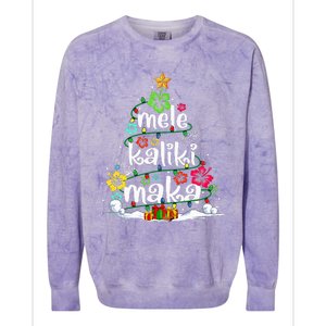 Mele Kalikimaka Tropical Christmas Hawaiian Santa Xmas Tree Colorblast Crewneck Sweatshirt