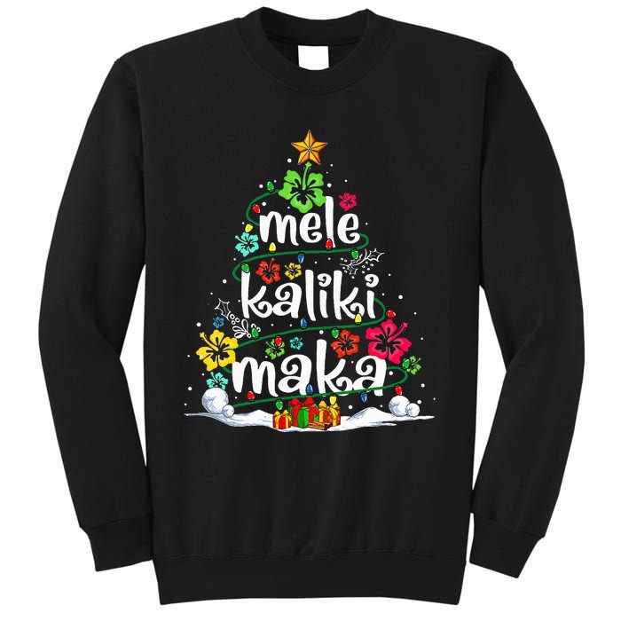 Mele Kalikimaka Tropical Christmas Hawaiian Santa Xmas Tree Sweatshirt